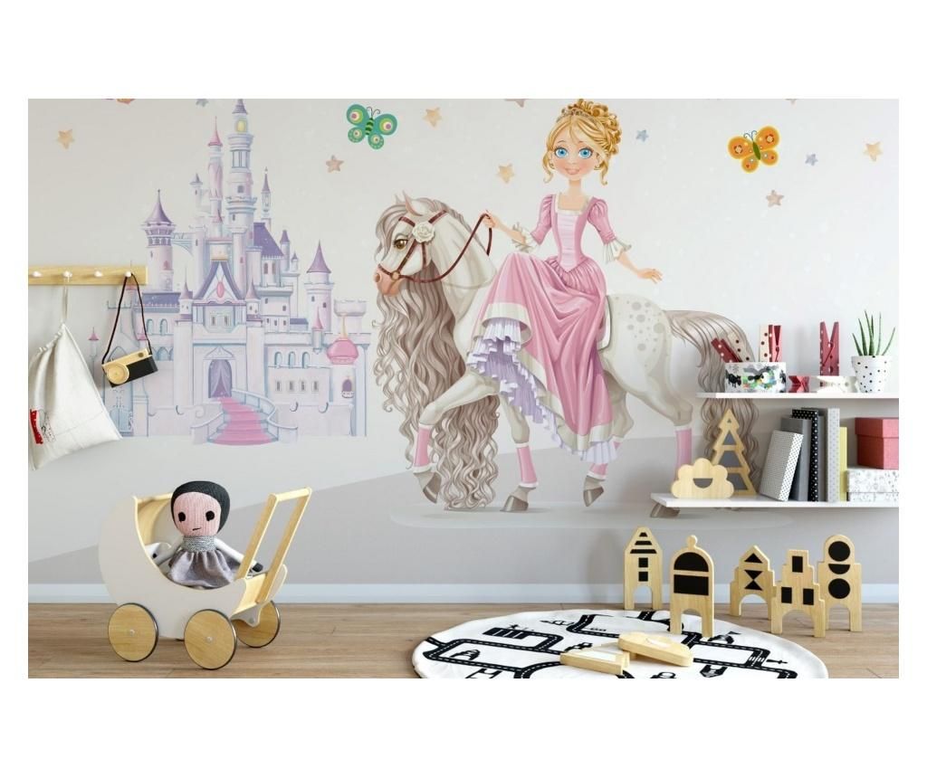 Set 4 bucati de tapet Vavien Artwork, Princess Kids Room, hartie vinil imprimata, 91x260 cm - Vavien Artwork, Multicolor