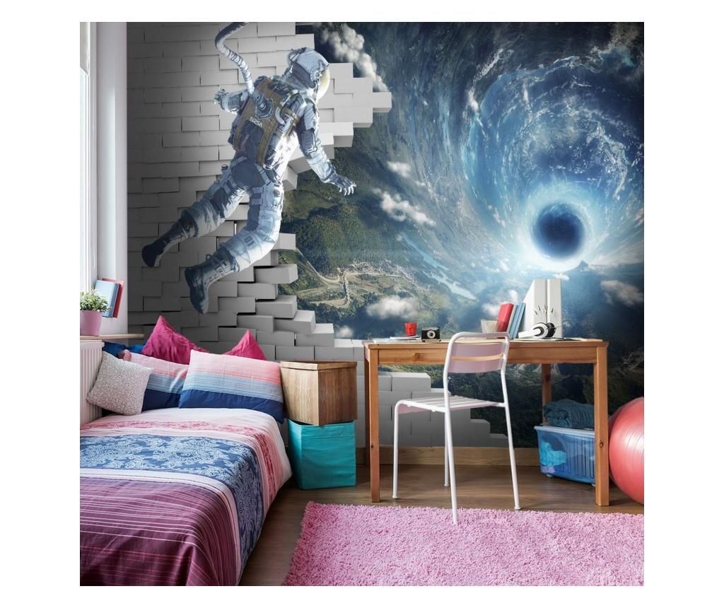 Set 3 bucati de tapet Vavien Artwork, Space and the Astronaut, hartie vinil imprimata, 91x180 cm - Vavien Artwork, Multicolor