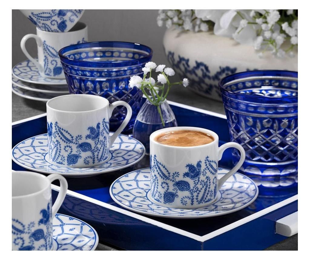 Set 6 cesti si 6 farfurioare pentru cafea Kütahya Porselen, portelan, alb/albastru inchis – Kütahya Porselen, Albastru Kütahya Porselen imagine 2022