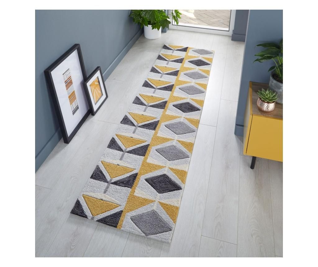 Covor Zest 60x230 cm - Flair Rugs, Galben & Auriu