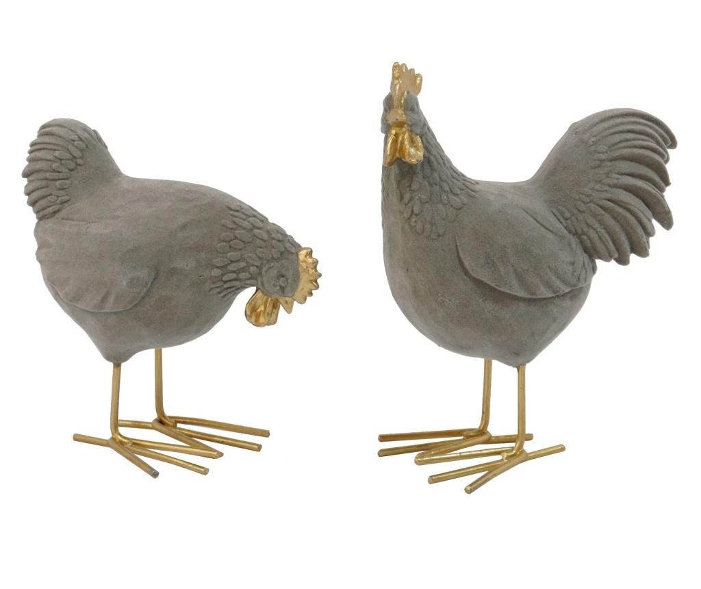 Set 2 decoratiuni Chicken And Hen – EWAX, Crem