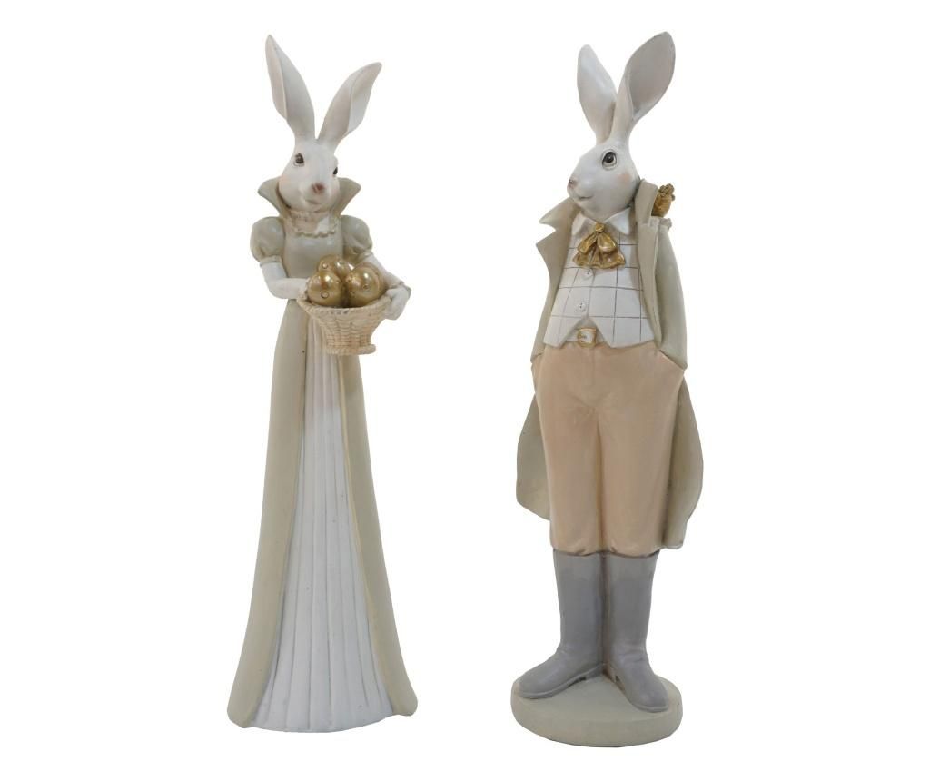 Set 2 decoratiuni Rabbits – EWAX, Crem