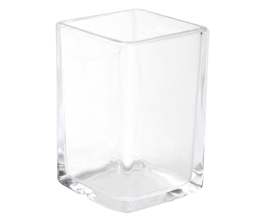 Pahar pentru baie Versa, sticla, 7x7x10 cm - Versa, Alb