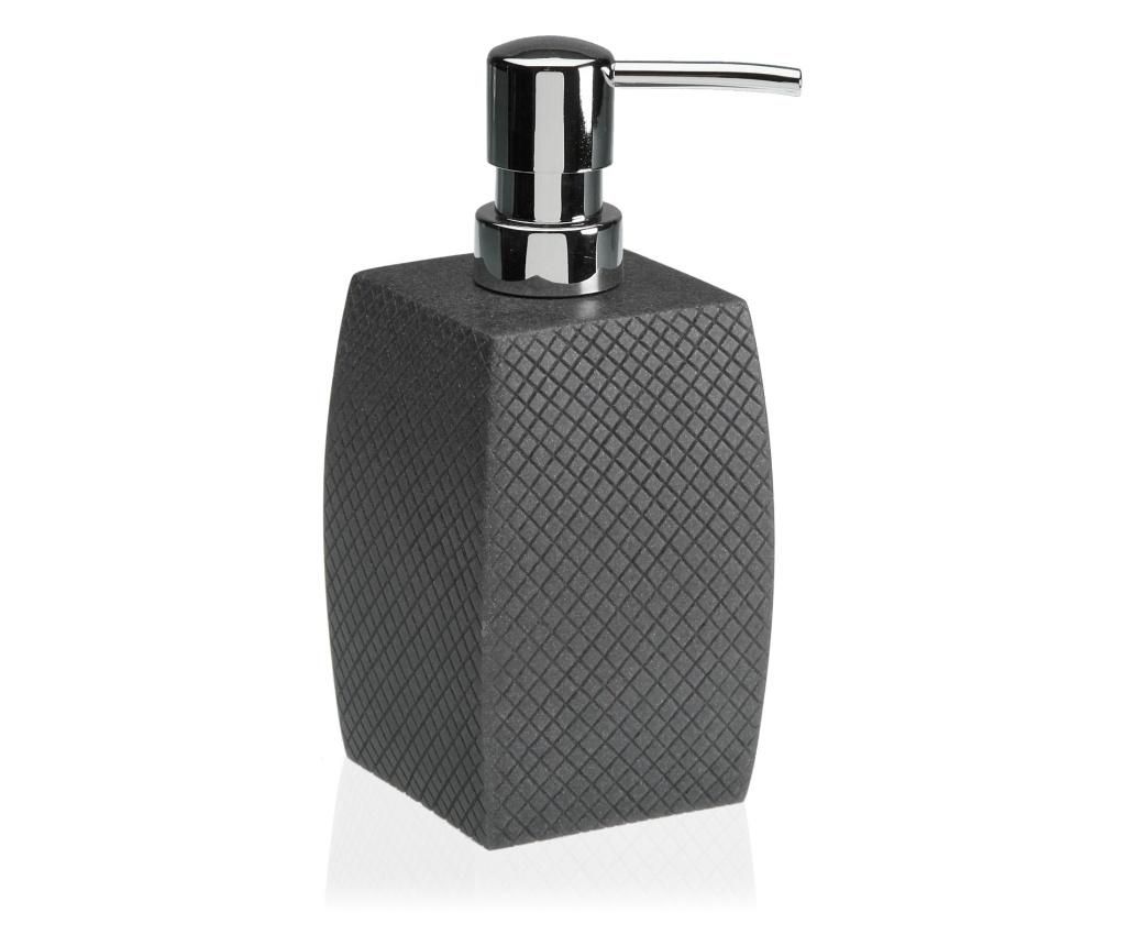 Dispenser pentru sapun lichid Versa, ceramica, 8x8x19 cm, gri - Versa, Gri & Argintiu
