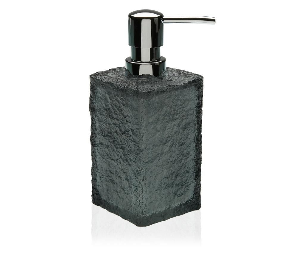 Dispenser pentru sapun lichid Versa, sticla, 8x8x17 cm – Versa, Gri & Argintiu Versa