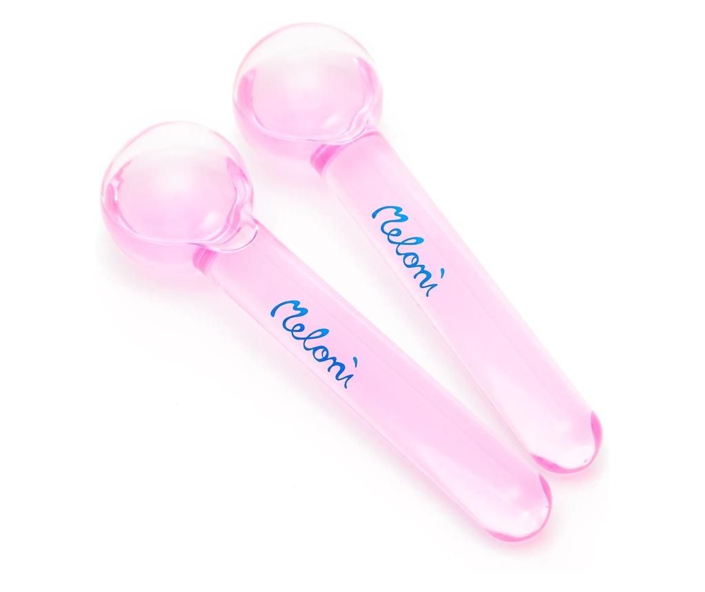 Set 2 globuri cryo meloni, pentru masaj facial, roz 13.5 cm - Meloni