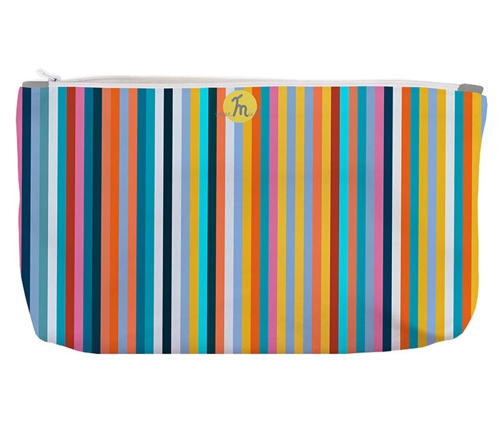 Portofel Handmade, Pouch Big Original Mulewear, Abstract Dungi Usoare, Easy Stripes, Multicolor, 38x23 cm - Mulewear