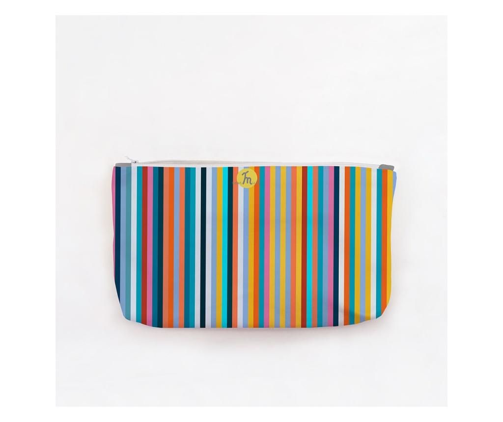 Portofel Handmade, Pouch Big Original Mulewear, Abstract Dungi Usoare, Easy Stripes, Multicolor, 38x23 cm - Mulewear - 1 | YEO