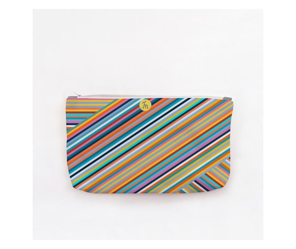 Portofel Handmade, Pouch Big Original Mulewear, Abstract Magia Culorilor, Stripey Magic, Multicolor, 38x23 cm Mulewear, Abstract - Mulewear - 1 | YEO