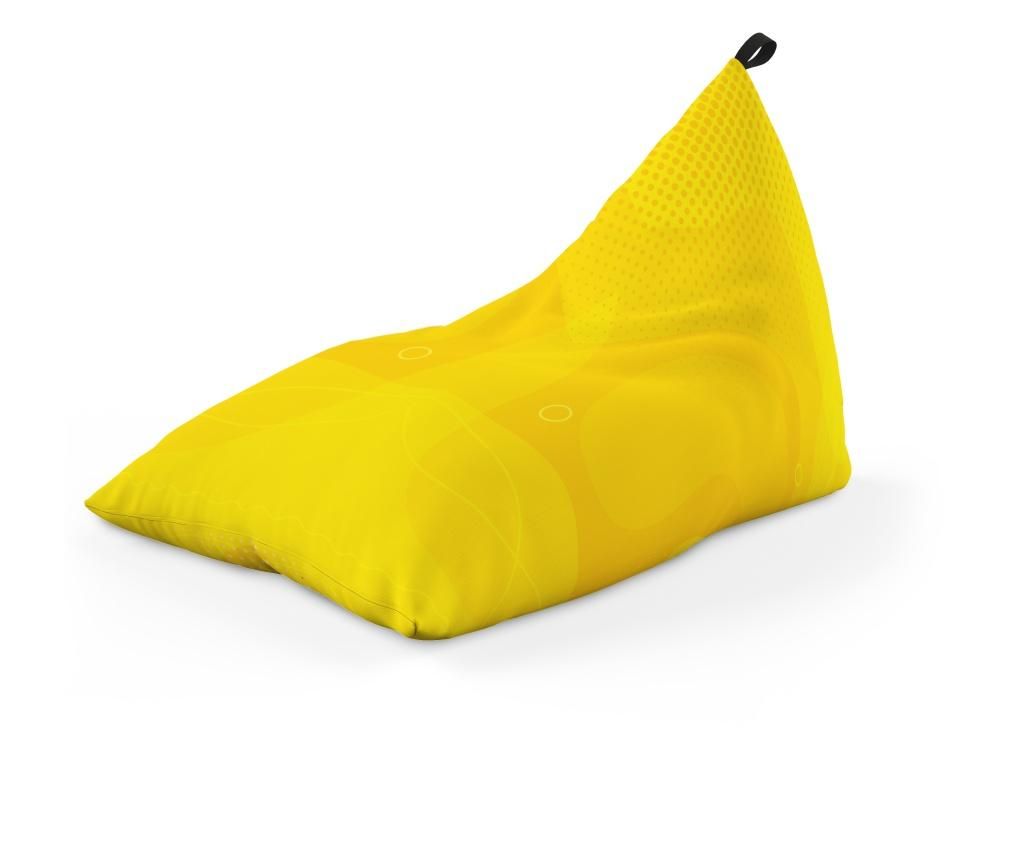 Fotoliu Units Puf (Bean Bag) tip lounge, impermeabil, cu maner, 155 x 83 x 65 cm, abstract galben - OEM