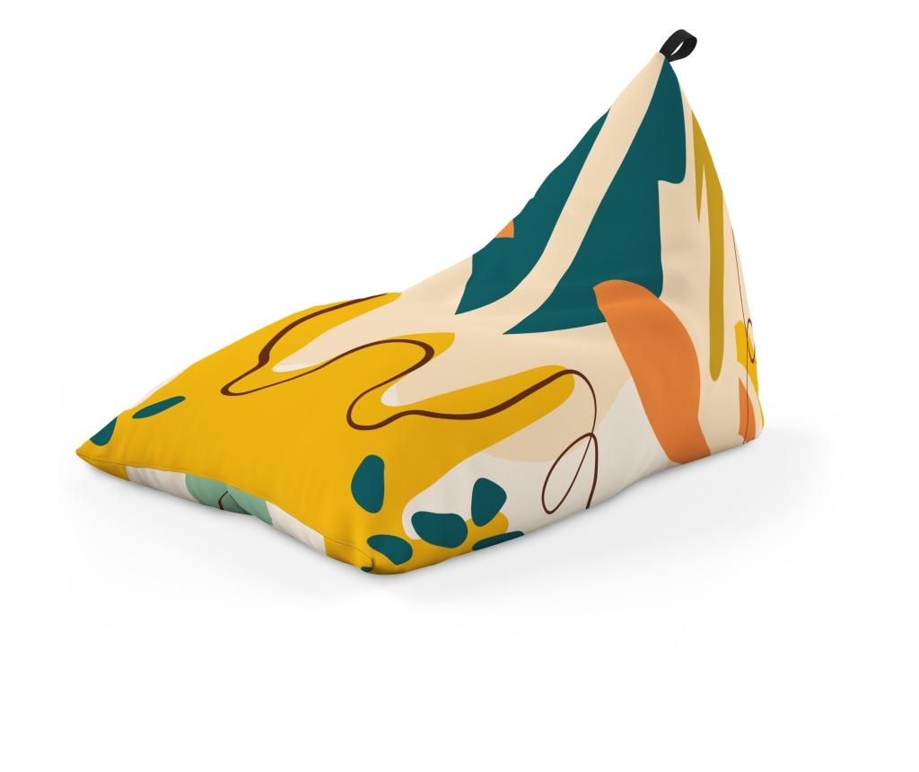 Fotoliu Units Puf (Bean Bag) tip lounge, impermeabil, cu maner, 155 x 83 x 65 cm, abstract jungle - OEM