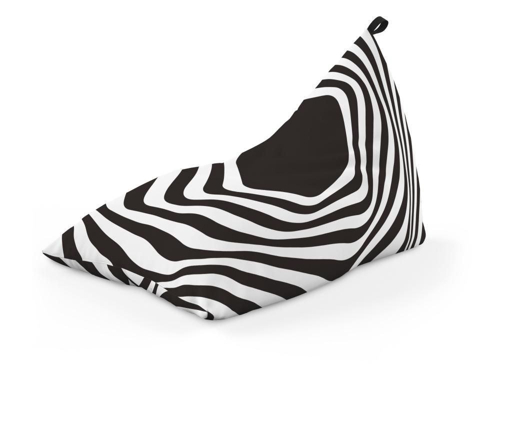 Fotoliu Units Puf (Bean Bag) tip lounge, impermeabil, cu maner, 155 x 83 x 65 cm, abstract zebra - OEM