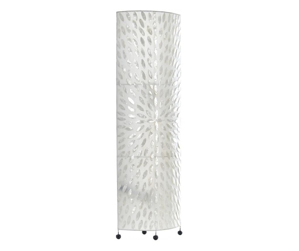 Lampadar sidefat/perla si material textil, alb, 2x40w, eli 34f oval/wh - elbulgaria