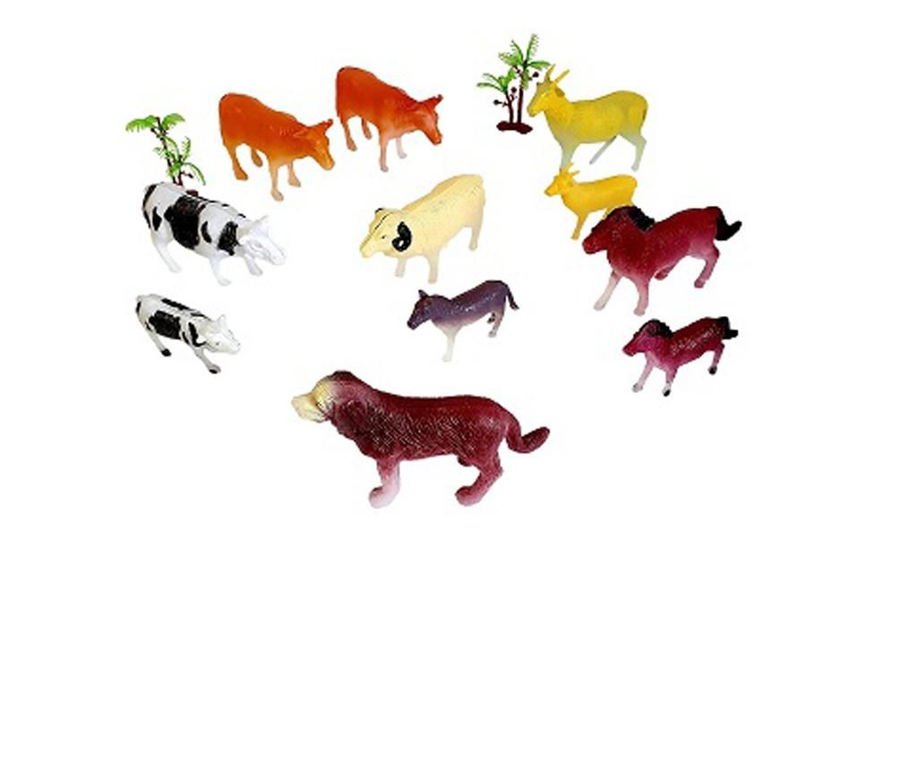 Animale domestice si covoras de joaca textil 80 x 70 cm, set 12 piese – Daneti Daneti imagine 2022