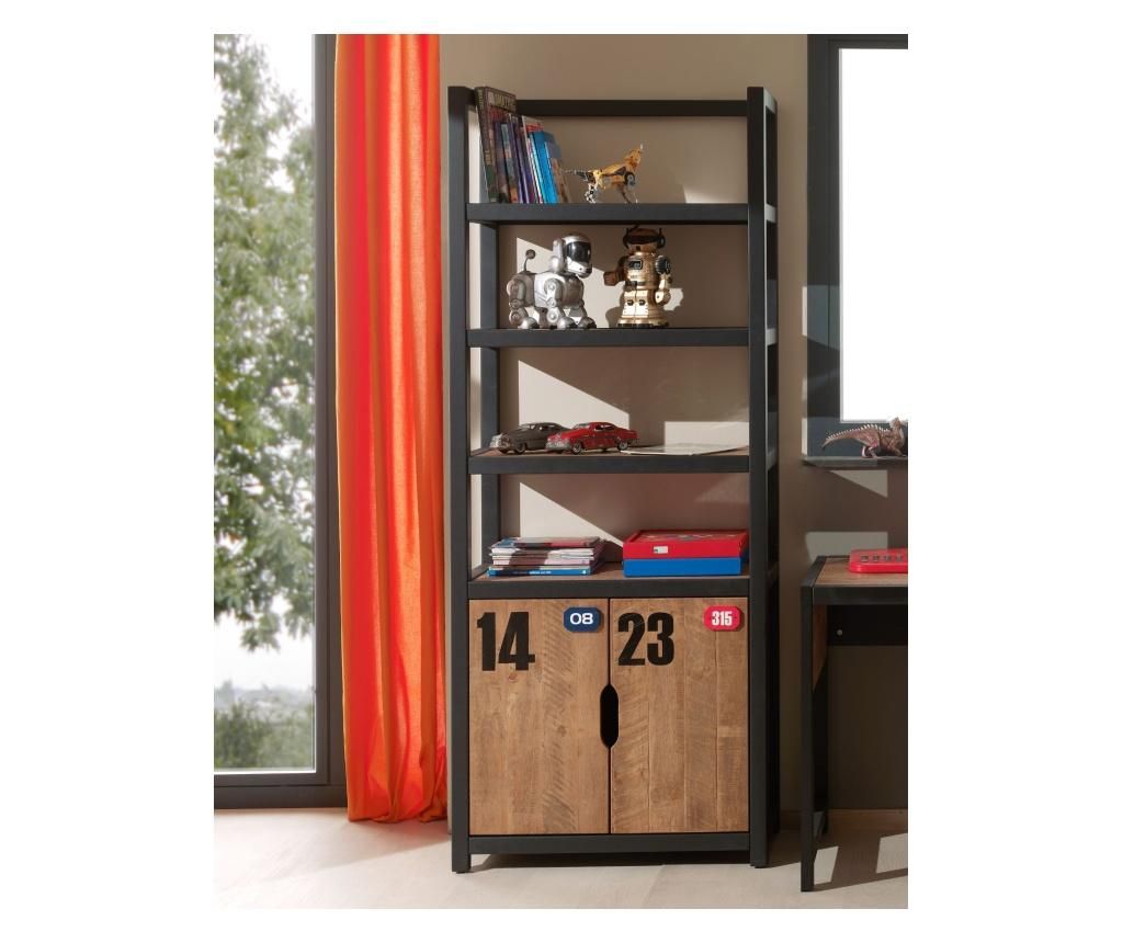 Biblioteca pentru copii Vipack, Alex, lemn masiv de pin, 80x40x200 cm - Vipack, Crem