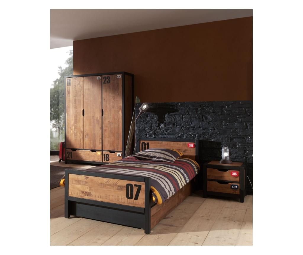 Mobilier de dormitor pentru copii din 4 piese Vipack, Alex, lemn masiv de pin - Vipack, Crem