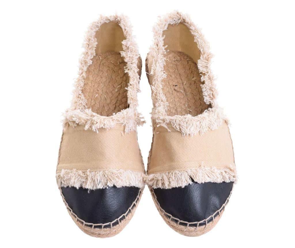 Espadrile dama 37, Ble, bej - Ble, Negru