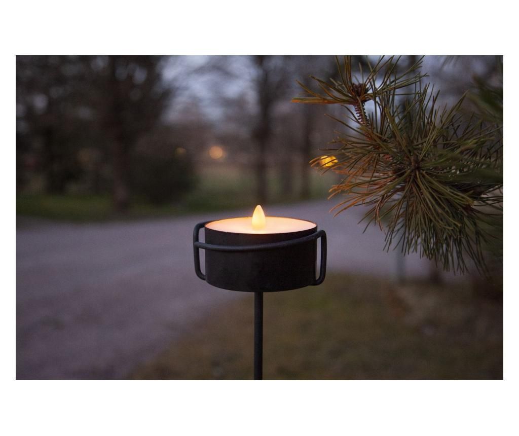 Lumanare cu LED Best Season, Torch Candle, husa: metal, LED, negru, 10x10x7 cm – Best Season, Negru Best Season imagine 2022