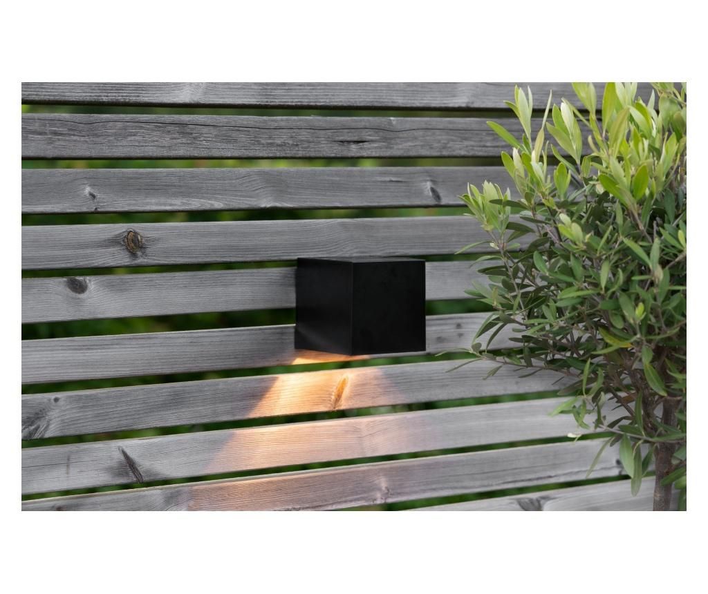 Aplica de perete de exterior solar cu LED Wally Cube - Best Season, Negru