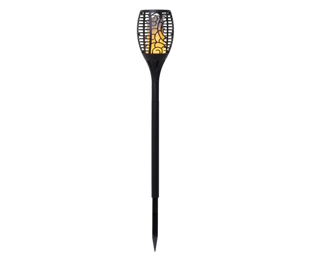 Lampa solara de exterior Best Season, Flame, corp: plastic, LED, max. 0.18W W, 12x12x57 cm – Best Season, Negru Best Season