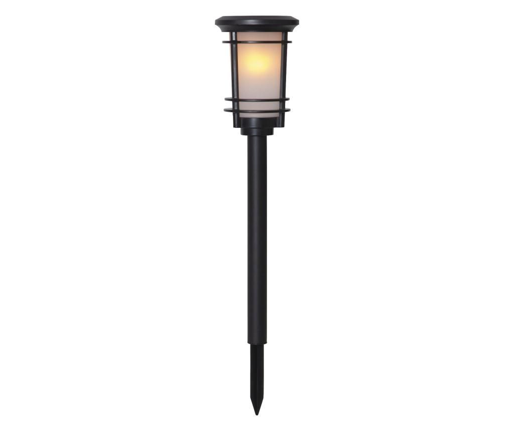 Lampa solara de exterior Best Season, Flame, corp: plastic, LED, max. 0.18W W, 13x13x53 cm – Best Season, Negru Best Season