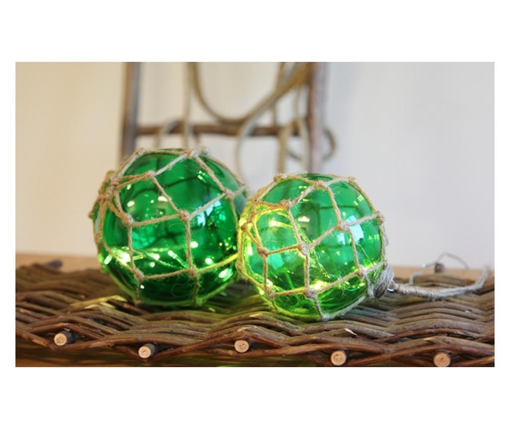 Decoratiune luminoasa Best Season, Noah Green, sticla, verde, S - Best Season, Verde - 1 | YEO