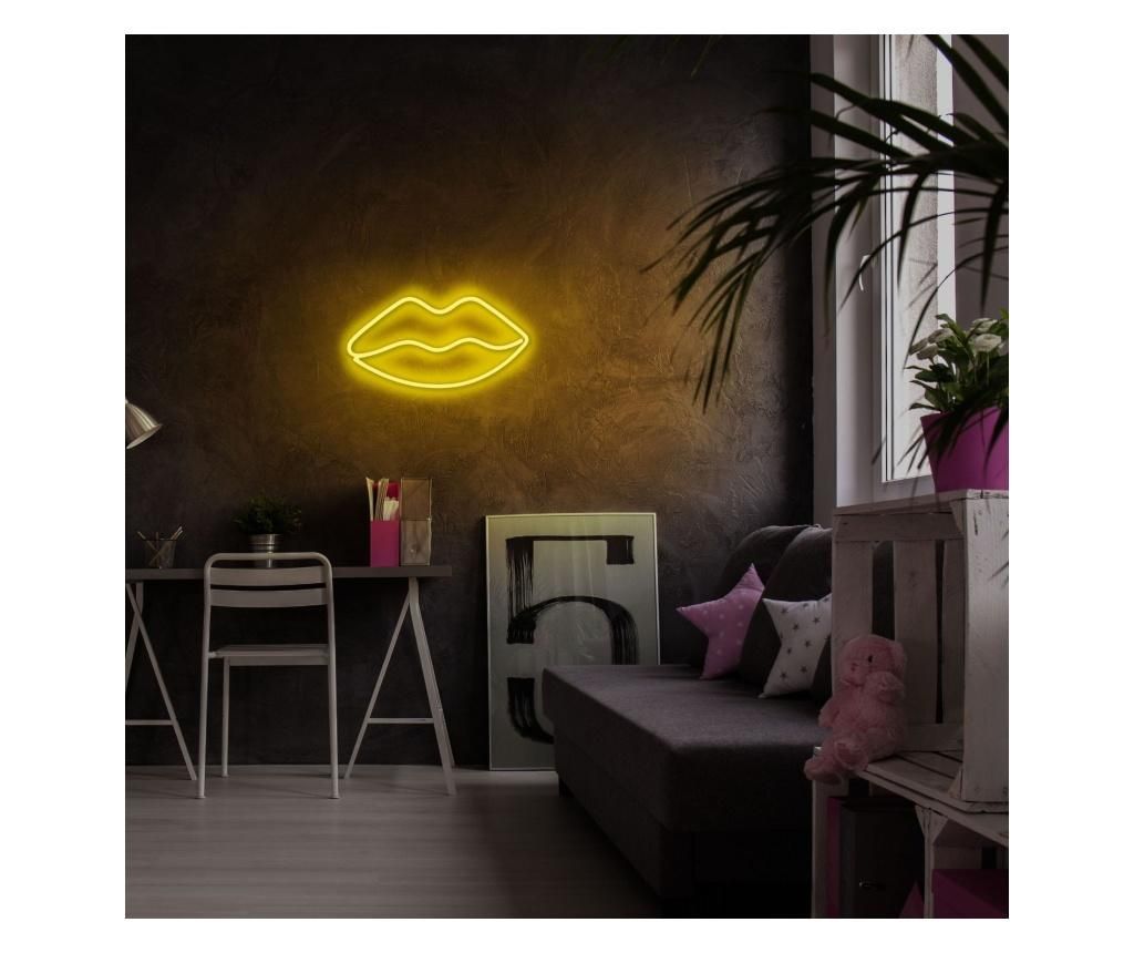 Aplica de perete decorativa Neon Graph, neon benzi PVC, No Bulb, max. 12W W, 32x17x2 cm - Neon Graph, Galben & Auriu