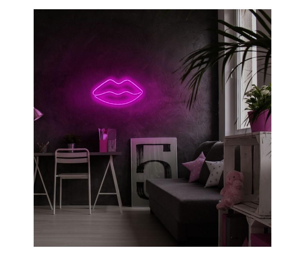 Aplica de perete decorativa Neon Graph, neon benzi PVC, No Bulb, max. 12W W, 32x17x2 cm - Neon Graph, Roz