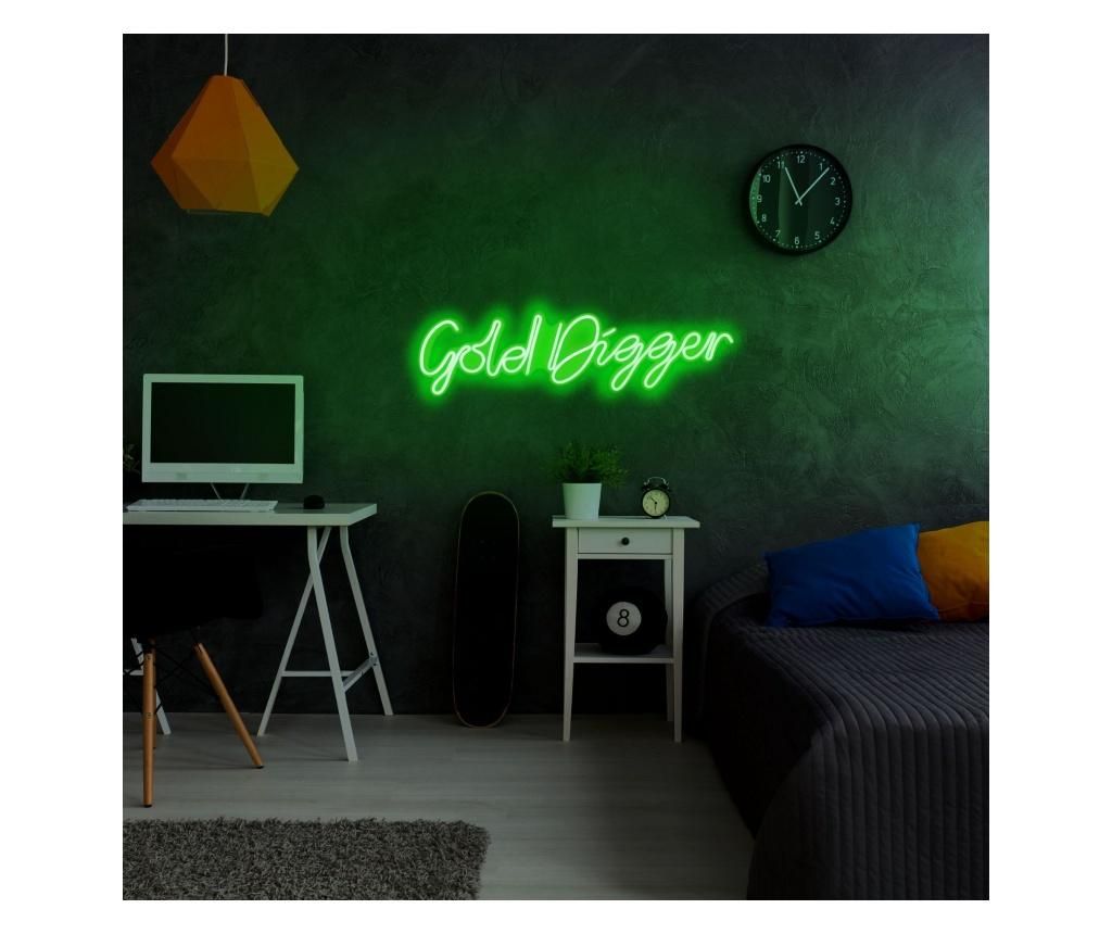 Aplica de perete decorativa Neon Graph, neon benzi PVC, No Bulb, max. 12W W, 64x17x2 cm - Neon Graph, Verde