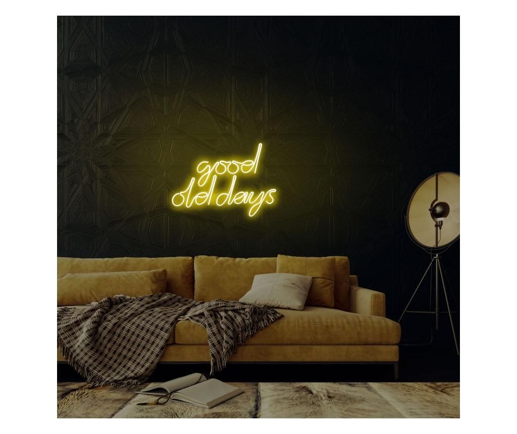 Aplica de perete decorativa Neon Graph, neon benzi PVC, No Bulb, max. 12W W, 44x33x2 cm - Neon Graph, Galben & Auriu