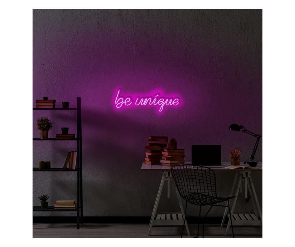 Aplica de perete decorativa Neon Graph, neon benzi PVC, No Bulb, max. 12W W, 49x17x2 cm - Neon Graph, Roz