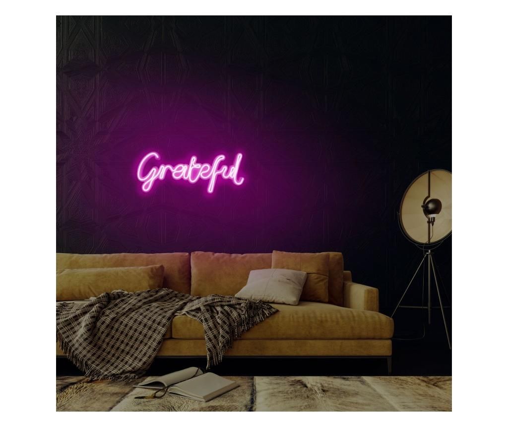 Aplica de perete decorativa Neon Graph, neon benzi PVC, No Bulb, max. 12W W, 44x17x2 cm - Neon Graph, Roz