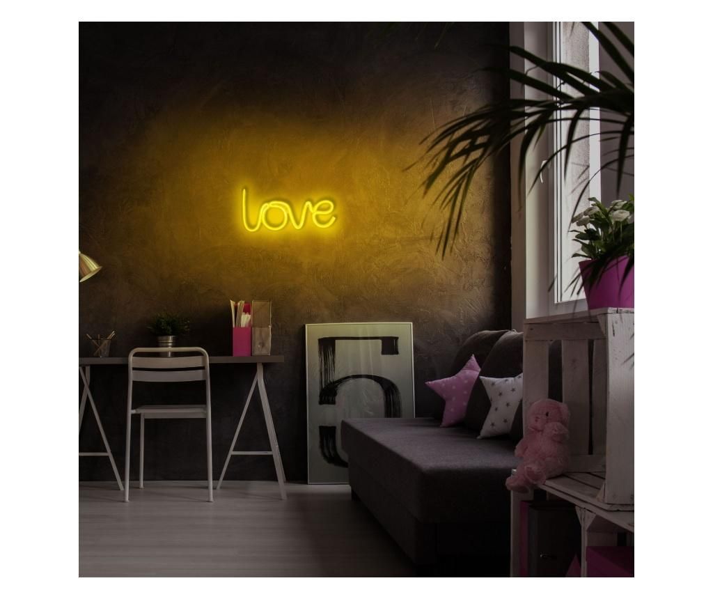 Aplica de perete decorativa Neon Graph, neon benzi PVC, No Bulb, max. 12W W, 36x18x2 cm - Neon Graph, Galben & Auriu