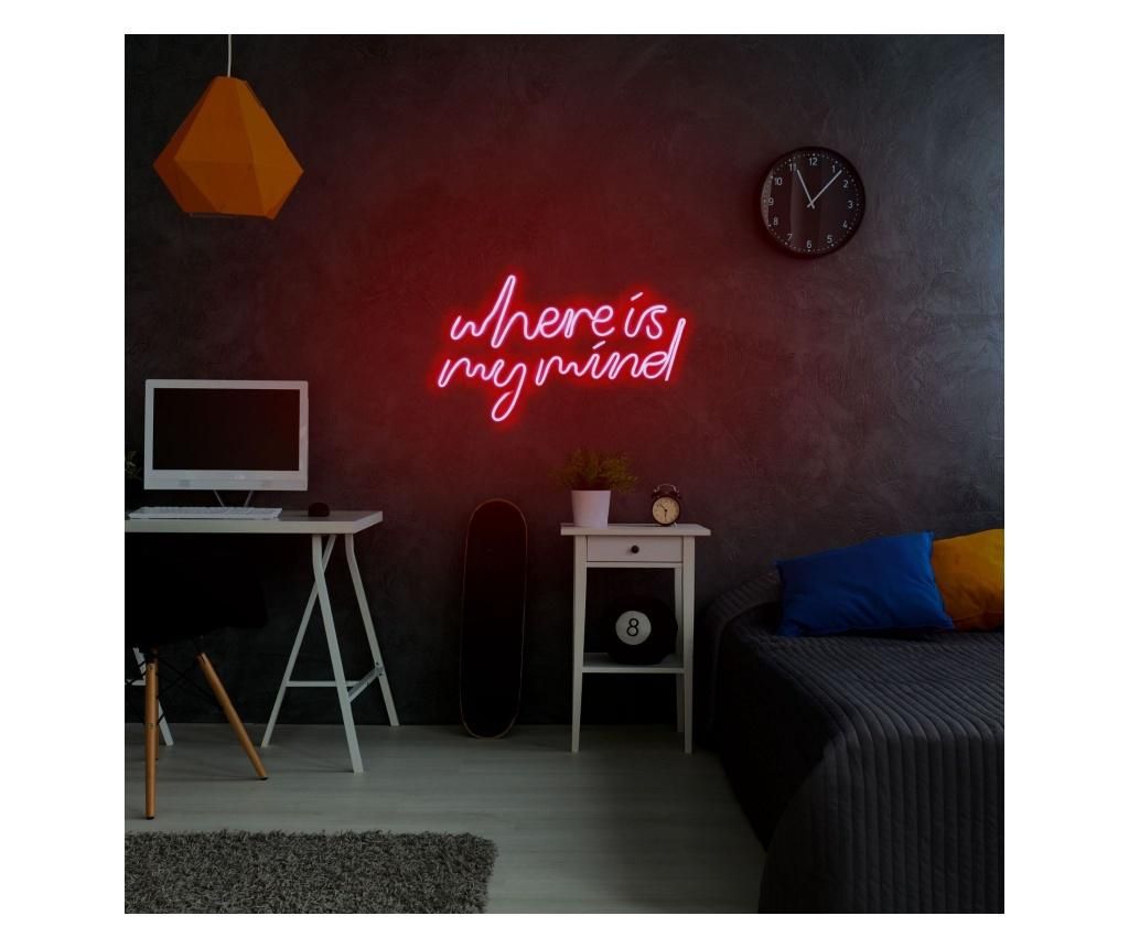 Aplica de perete decorativa Neon Graph, neon benzi PVC, No Bulb, max. 12W W, 51x30x2 cm - Neon Graph, Rosu