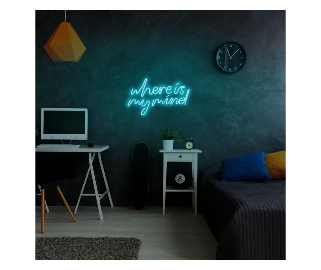 Aplica de perete decorativa Neon Graph, neon benzi PVC, No Bulb, max. 12W W, 51x30x2 cm - Neon Graph, Albastru