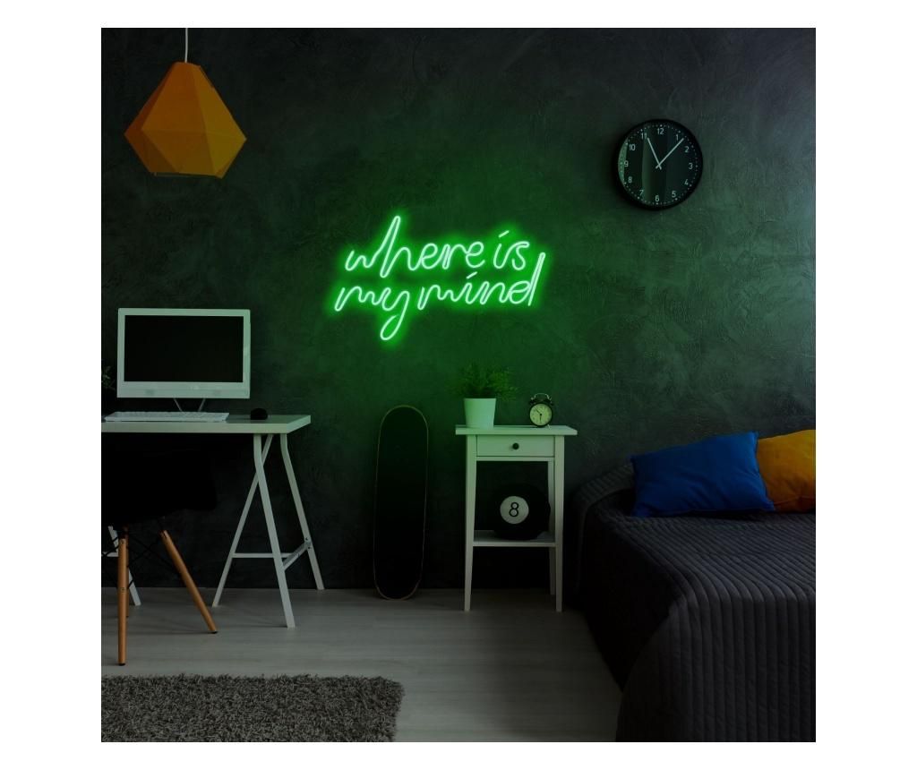 Aplica de perete decorativa Neon Graph, neon benzi PVC, No Bulb, max. 12W W, 51x30x2 cm - Neon Graph, Verde