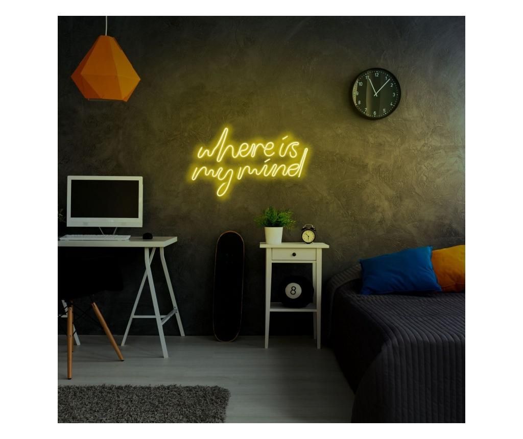 Aplica de perete decorativa Neon Graph, neon benzi PVC, No Bulb, max. 12W W, 51x30x2 cm - Neon Graph, Galben & Auriu