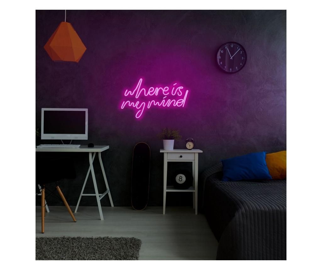 Aplica de perete decorativa Neon Graph, neon benzi PVC, No Bulb, max. 12W W, 51x30x2 cm - Neon Graph, Roz