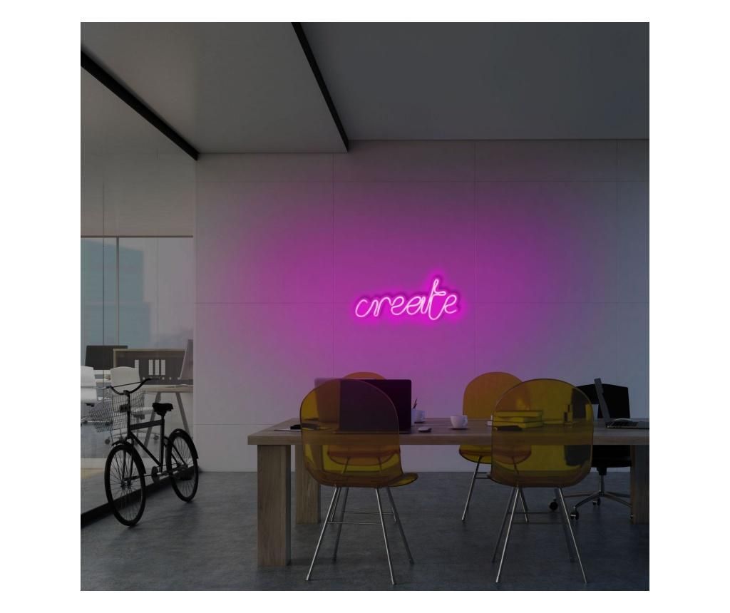 Aplica de perete decorativa Neon Graph, neon benzi PVC, No Bulb, max. 12W W, 35x15x2 cm - Neon Graph, Roz