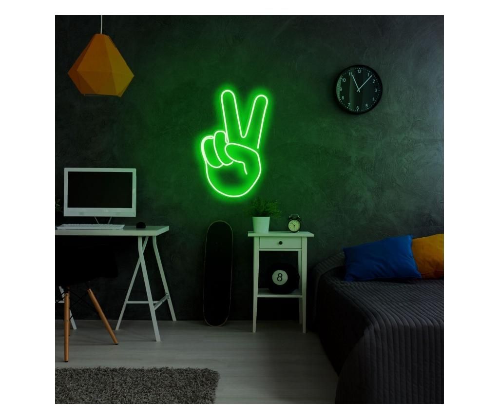 Aplica de perete decorativa Neon Graph, neon benzi PVC, No Bulb, max. 12W W, 38x23x2 cm - Neon Graph, Verde
