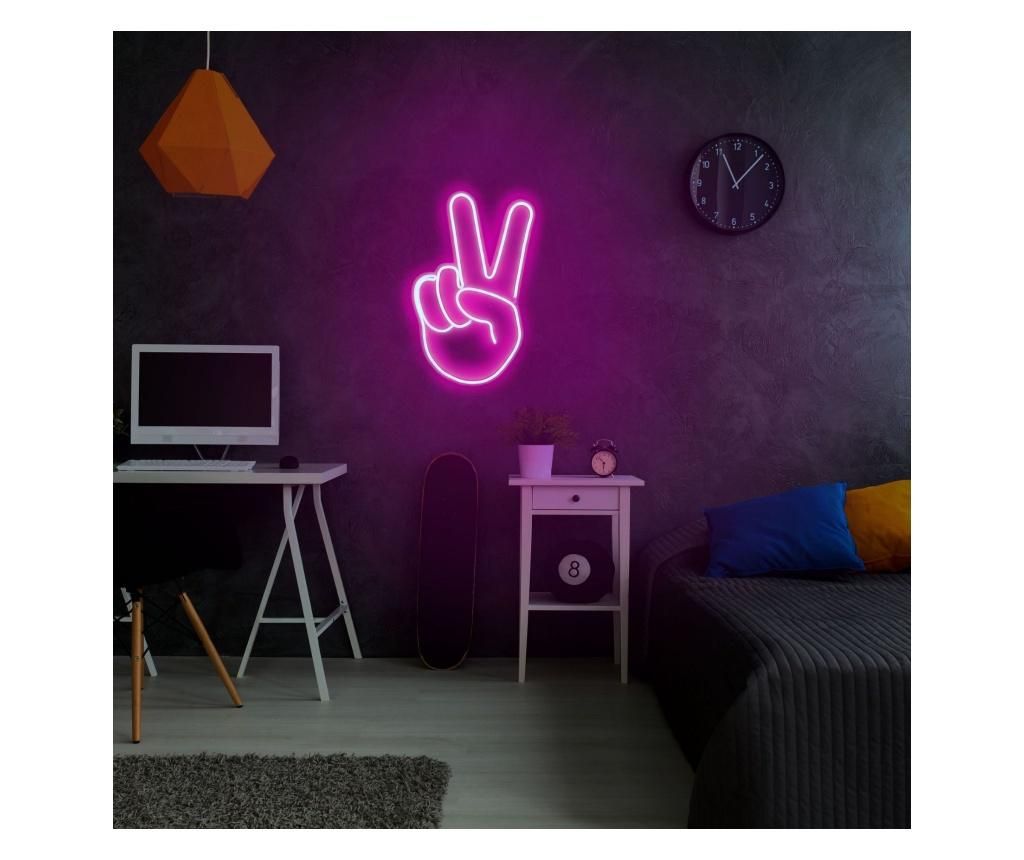 Aplica de perete decorativa Neon Graph, neon benzi PVC, No Bulb, max. 12W W, 38x23x2 cm - Neon Graph, Roz