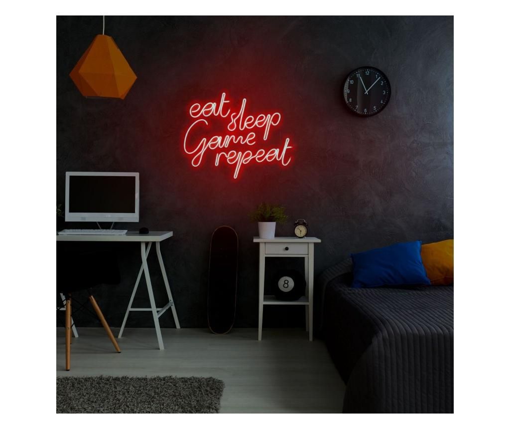 Aplica de perete decorativa Neon Graph, neon benzi PVC, No Bulb, max. 12W W, 51x41x2 cm - Neon Graph, Rosu