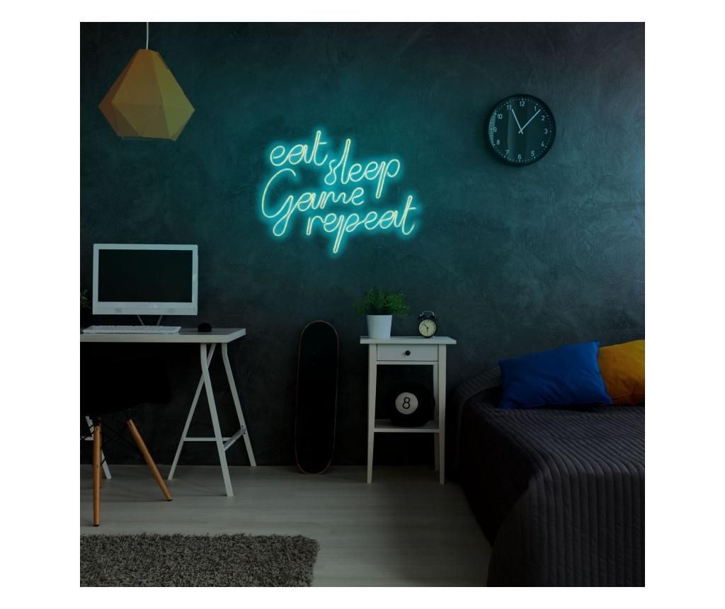 Aplica de perete decorativa Neon Graph, neon benzi PVC, No Bulb, max. 12W W, 51x41x2 cm - Neon Graph, Albastru