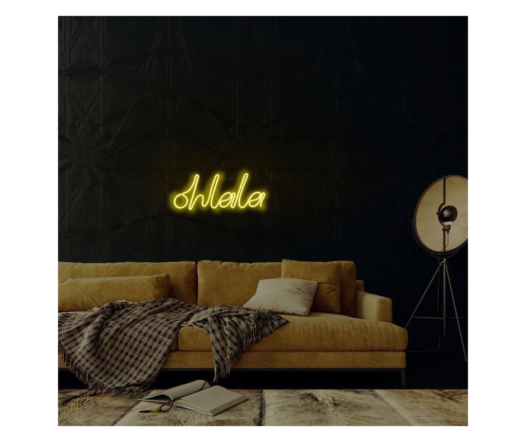 Aplica de perete decorativa Neon Graph, neon benzi PVC, No Bulb, max. 12W W, 32x13x2 cm - Neon Graph, Galben & Auriu