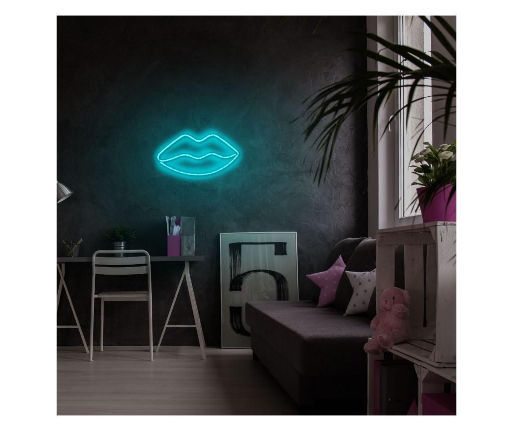 Aplica de perete decorativa Neon Graph, neon benzi PVC, No Bulb, max. 12W W, 32x17x2 cm - Neon Graph, Albastru