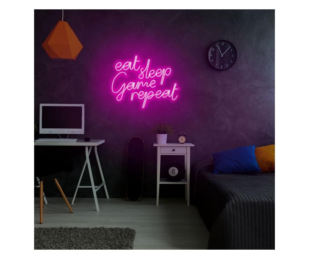 Aplica de perete decorativa Neon Graph, neon benzi PVC, No Bulb, max. 12W W, 51x41x2 cm - Neon Graph, Roz