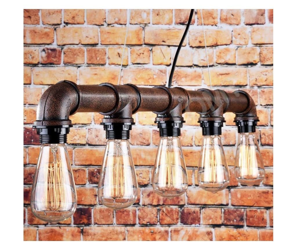 Lustra Pendul cu design Industrial, 80 cm l, culoare ruginie - LOMT