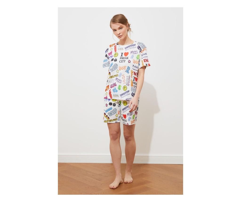 Pijama dama Trendyol, I Love Freak City – Trendyol, Multicolor Trendyol imagine 2022