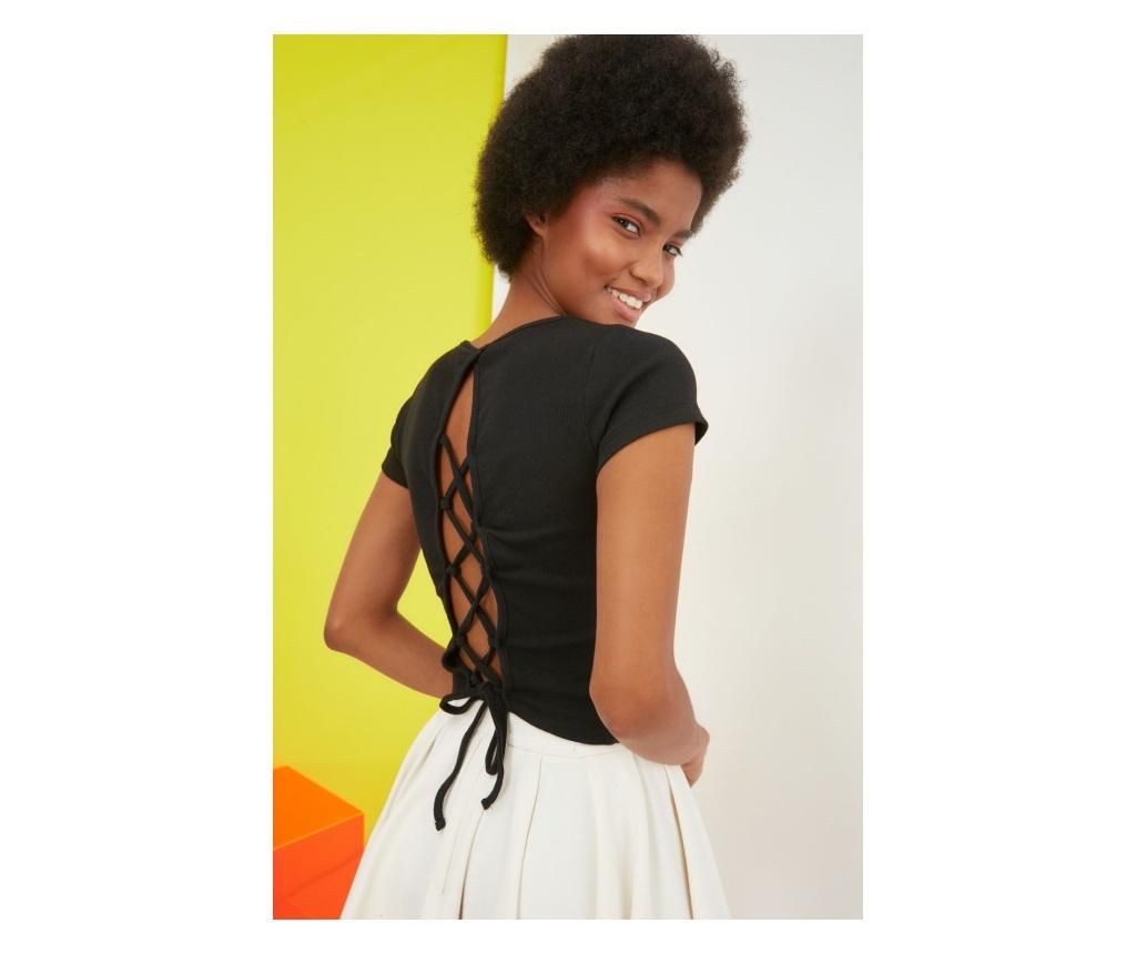 Bluza dama Eirene S, Trendyol Milla, neagra - Trendyol, Negru