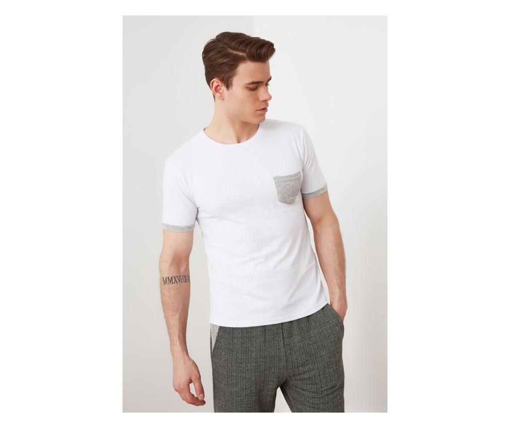 Tricou barbati Diarmuid M - Trendyol, Alb